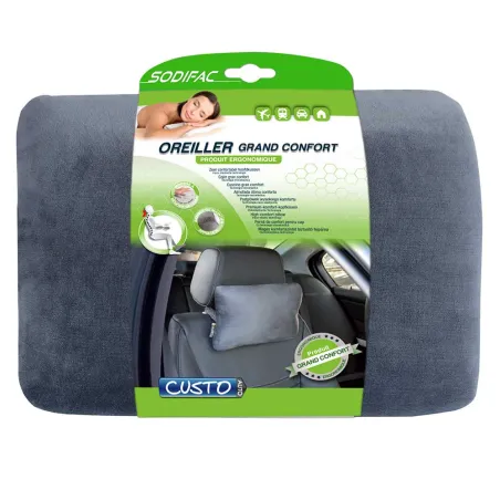 Oreiller voiture mousse mémoire forme housse lavable sangle Oreiller voiture mousse mémoire forme housse lavable sangle