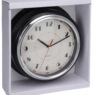 Horloge murale noire et argent Ø30 cm | Design & lisibilité