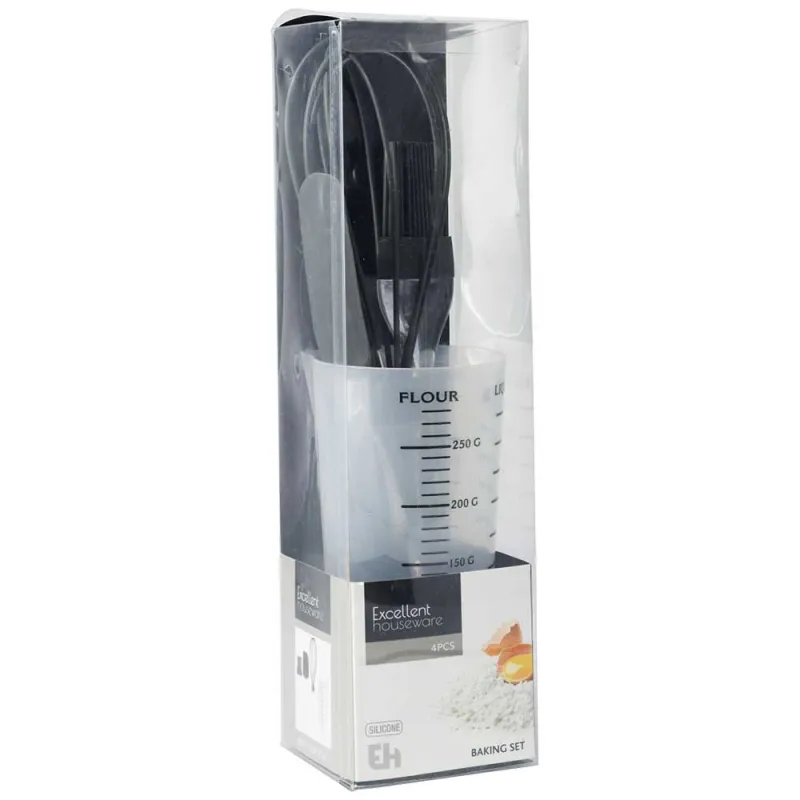Kit Pâtisserie 4 Pièces Pichet 500ml Fouet Spatule Pinceau