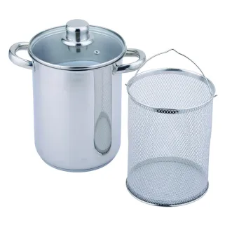 Cuiseur asperges inox 16cm avec panier vapeur intérieur