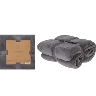 Couverture polaire coral gris 180x230 cm | Douce et chaude