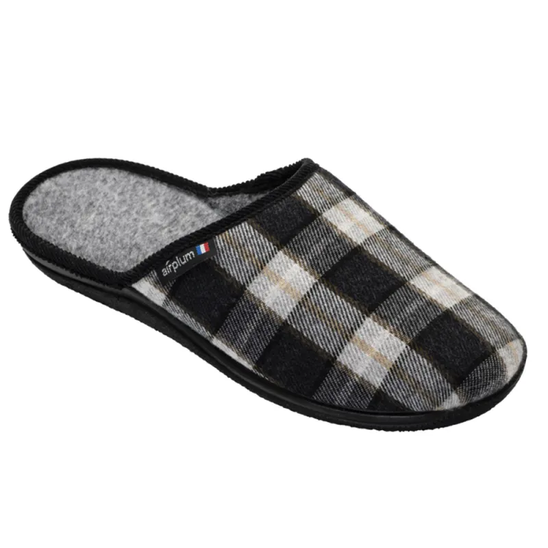 Chaussons mules Walter gris homme | Confort Airflex Made in France Chaussons mules Walter gris homme | Confort Airflex Made in France