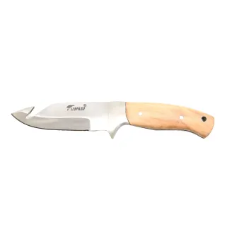 Couteau Aventurier à dépecer 24 cm avec étui cuir – teck