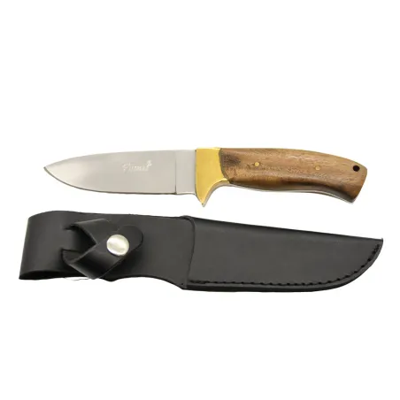 Couteau Aventurier 24 cm inox avec étui cuir – manche bois