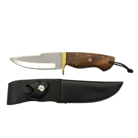 Couteau lame fixe 27 cm avec étui – bois d’acacia robuste
