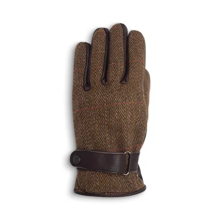 Gants Walker and Hawkes Brookmore Marron Cuir Tweed