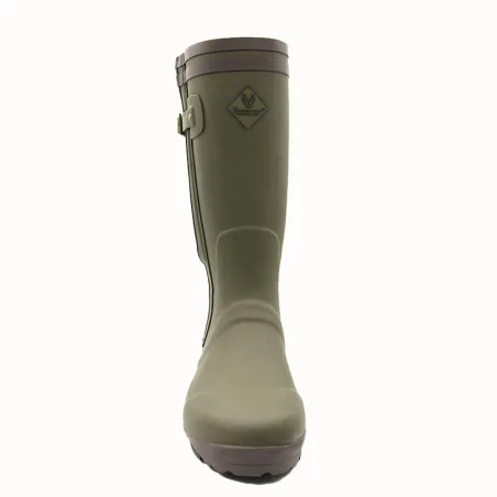 Bottes de chasse Alaska soufflet Zip caoutchouc kaki 39 à 47 Bottes de chasse Alaska soufflet Zip caoutchouc kaki 39 à 47