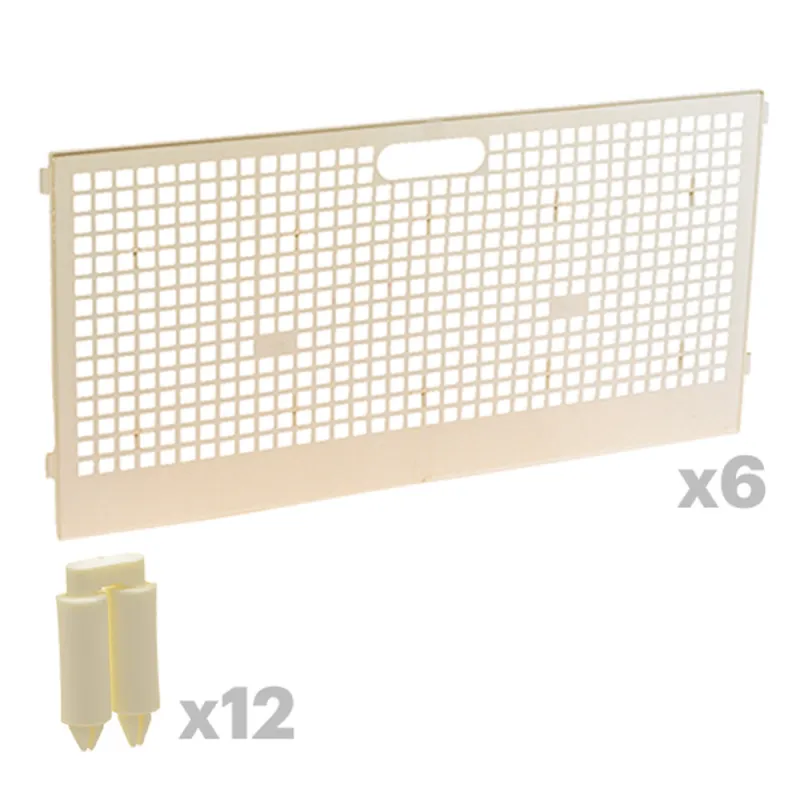 Kit 6 panneaux + 12 charnières pour parc à poussins modulable Kit 6 panneaux + 12 charnières pour parc à poussins modulable