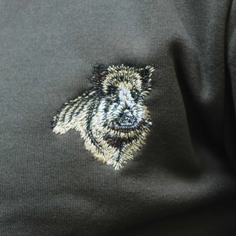 Sweat brodé sanglier vert Sweat brodé sanglier vert