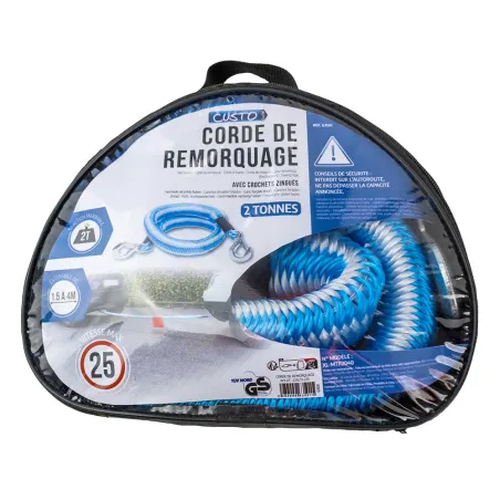 Corde de remorquage 2T extensible 1,5-4m avec crochets zingués