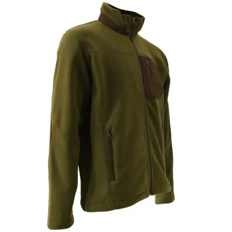 Blouson Polaire Brodé polyester kaki taille M à 4XL Blouson Polaire Brodé polyester kaki taille M à 4XL
