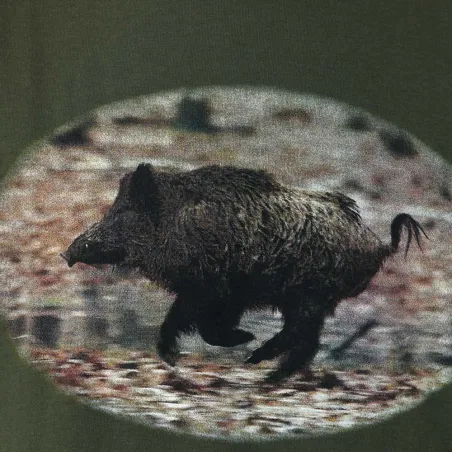 T-Shirt Imprimé sanglier kaki M à 3XL