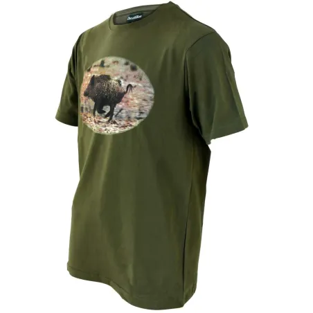 T-Shirt Imprimé sanglier kaki M à 3XL