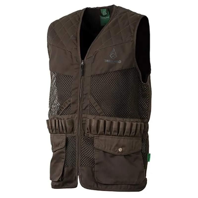 Gilet Treeland marron déperlant 20 cartouchières Gilet Treeland marron déperlant 20 cartouchières