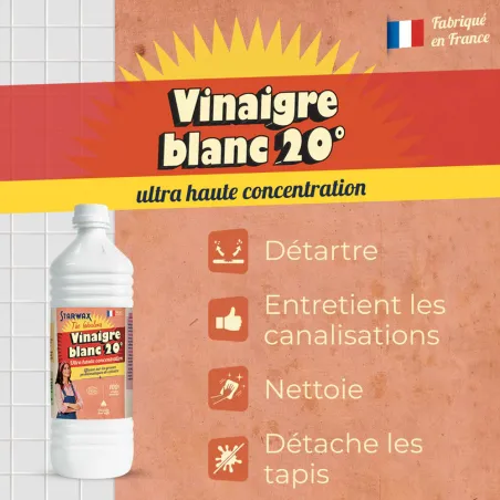 Vinaigre blanc 20° Starwax The Fabulous – Détartrant écologique | Ducatillon