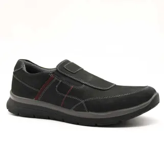 Chaussures Ayoka Drill noires sans lacets cuir imperméable