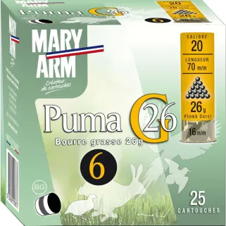 Boite de 25 cartouches PUMA bourre grasse 20/70 26g