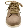 Baskets femme lacet fermeture éclair PU aspect cuir taupe 36 à 41