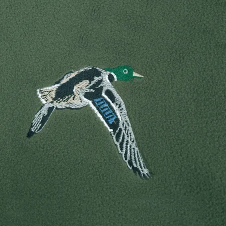 Blouson polaire broderie canard 2 poches polyester kaki M à 3XL Blouson polaire broderie canard 2 poches polyester kaki M à 3XL