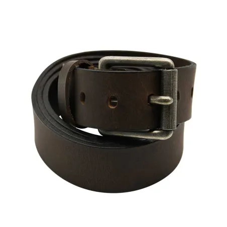 Ceinturon cuir Buffle Boucle Rouleau Marron 120 cm