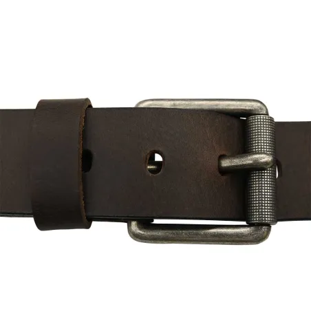 Ceinturon cuir Buffle Boucle Rouleau Marron 120 cm