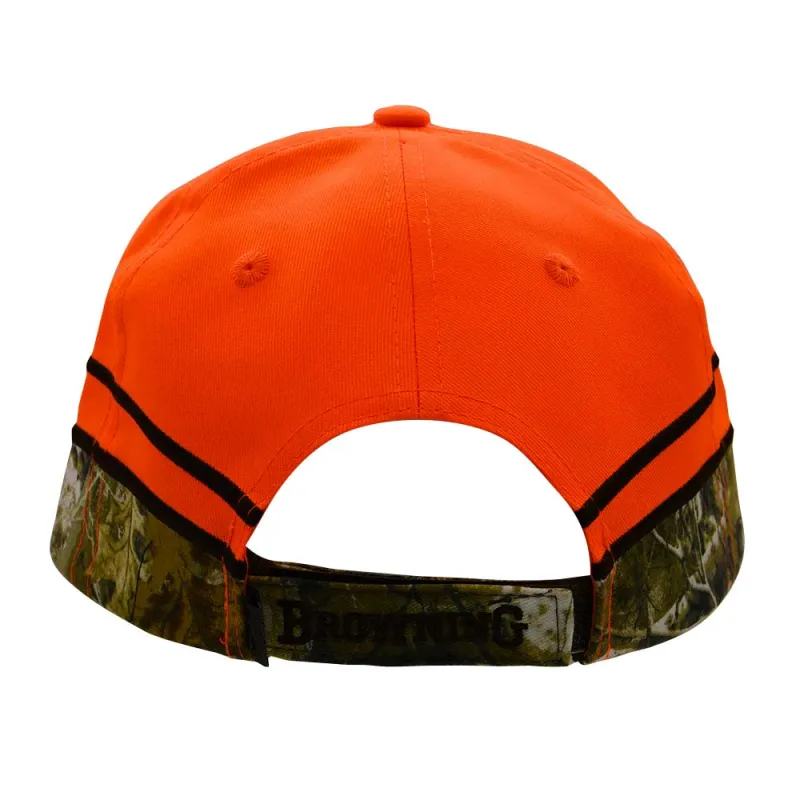 Casquette Browning Adulte – Orange Haute Visibilité – Taille Réglable – Parfaite Chasse, Randonnée, Outdoor
