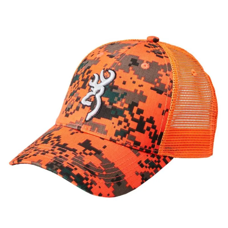 Casquette chasse digi blaze coton polyester orange noir