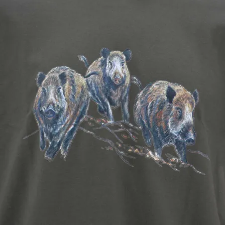 T-shirt kaki sangliers Bartavel®