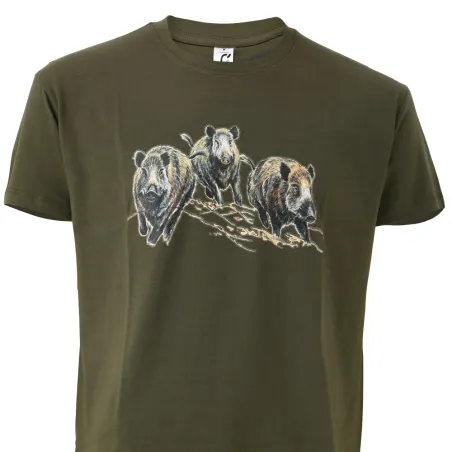 T-shirt kaki sangliers Bartavel®