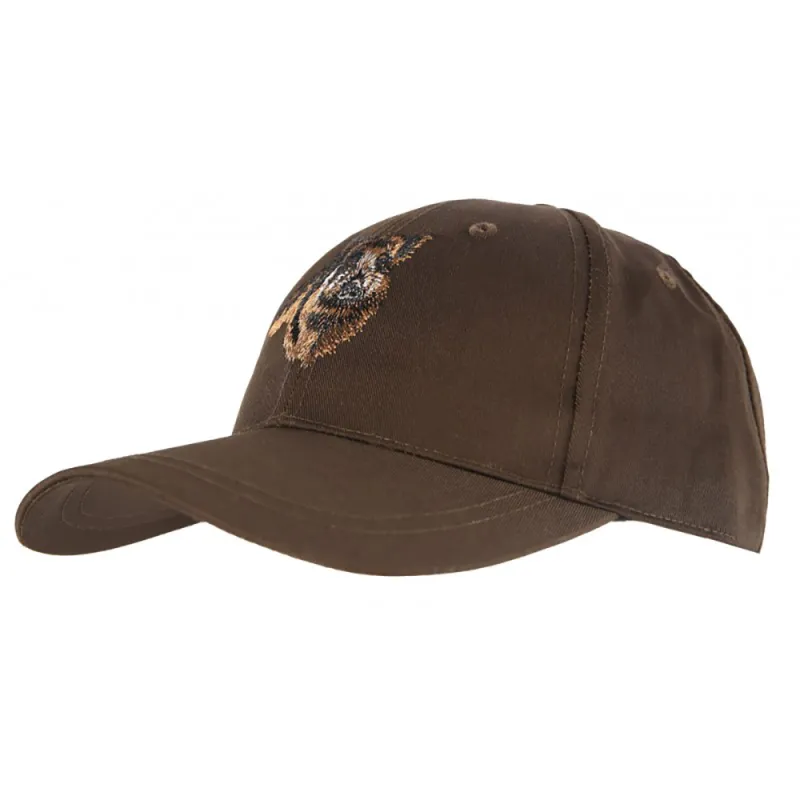 Casquette confort brodé sanglier tissu respirant marron Casquette confort brodé sanglier tissu respirant marron