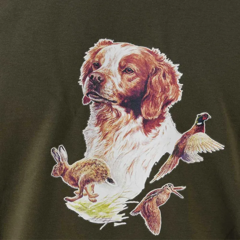 T-shirt kaki épagneul Bartavel®