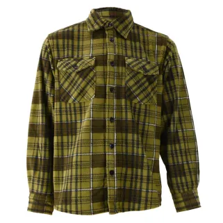 Chemise chaude à carreaux polyester peigné lourd verte M à 3 XL