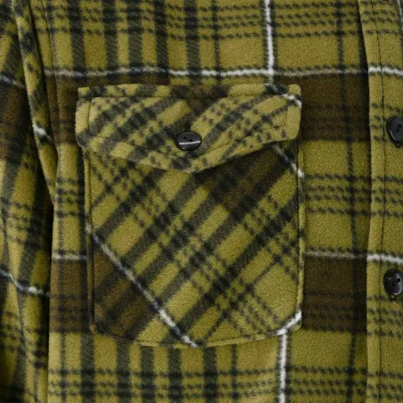 Chemise chaude à carreaux polyester peigné lourd verte M à 3 XL Chemise chaude à carreaux polyester peigné lourd verte M à 3 XL