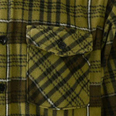 Chemise chaude à carreaux polyester peigné lourd verte M à 3 XL Chemise chaude à carreaux polyester peigné lourd verte M à 3 XL