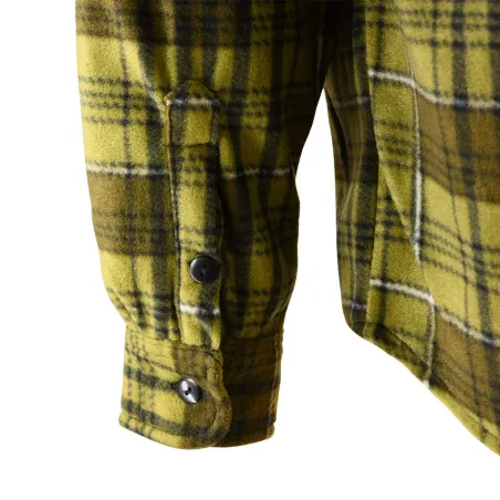 Chemise chaude à carreaux polyester peigné lourd verte M à 3 XL Chemise chaude à carreaux polyester peigné lourd verte M à 3 XL