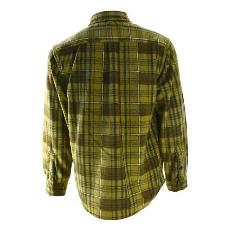 Chemise chaude à carreaux polyester peigné lourd verte M à 3 XL Chemise chaude à carreaux polyester peigné lourd verte M à 3 XL