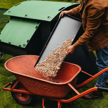 Bac à déjection rectangulaire - lot de 3 pour poulailler plastique recyclé 8 à 15 poules