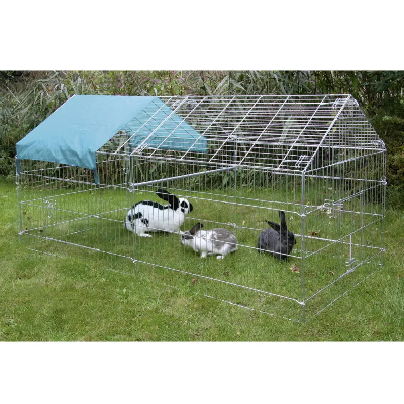 Enclos extérieur zingué avec bâche petits animaux Enclos extérieur zingué avec bâche petits animaux