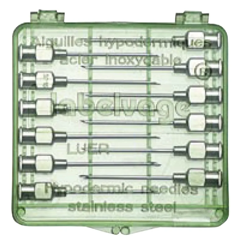 Aiguilles réutilisables acier inoxydable triple biseau Volailles - Ovins - Bovins par lot de 12 Aiguilles réutilisables acier inoxydable triple biseau Volailles - Ovins - Bovins par lot de 12