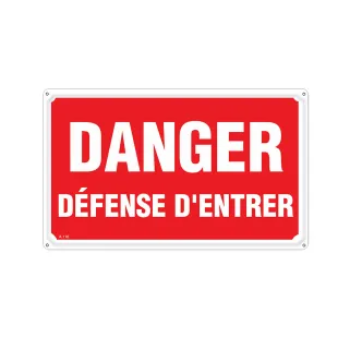Panneau DANGER DÉFENSE D'ENTRER Alu 30X20cm unité