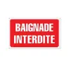 Panneau BAIGNADE INTERDITE Alu 30x20cm