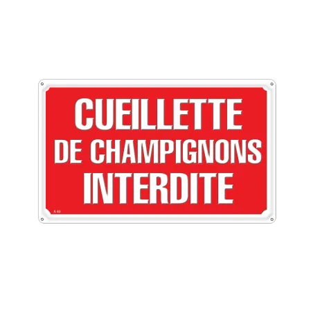 Panneau CUEILLETTE CHAMPIGNONS Akilux 26x20cm