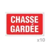 Lot de 10 Panneaux CHASSE GARDÉE Akilux 26 X 20 cm