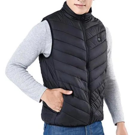 Gilet chauffant 3 niveaux polyester noir M à 2XL 75x46x4cm Gilet chauffant 3 niveaux polyester noir M à 2XL 75x46x4cm