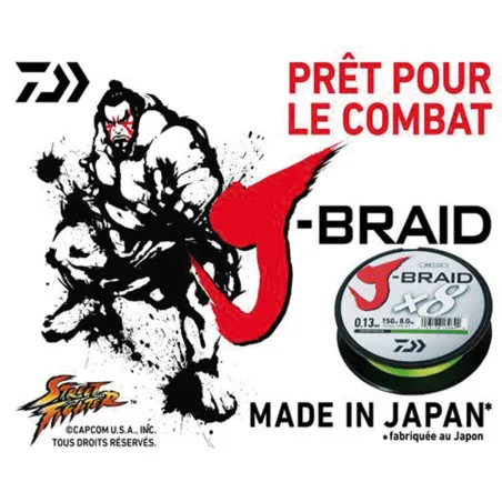 Tresse 8 brins Daïwa J BRAID X8 Diam 20cm