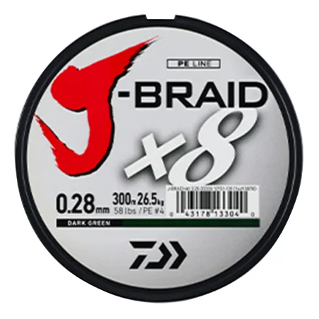 Tresse Daiwa X8 Vert 8 brins ultra-résistante carnassiers Tresse Daiwa X8 Vert 8 brins ultra-résistante carnassiers
