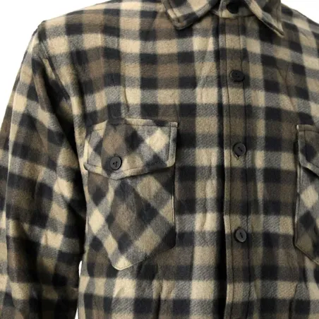 Chemise Chasse chaude à carreaux 2 poches polyester marron M à 3XL Chemise Chasse chaude à carreaux 2 poches polyester marron M à 3XL