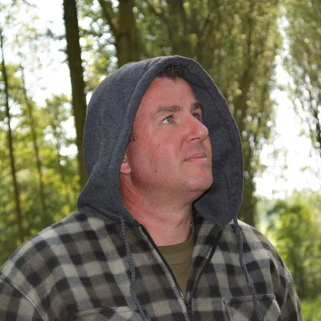 Chemise polaire à capuche 4 poches sherpa marron/rouge M à 3XL