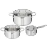 3 casseroles 3 couvercles H816S6 Infinite Ø 16, 18 et 24 cm