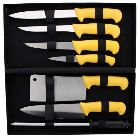 Mallette Valise du boucher acier inoxydable 7 pièces